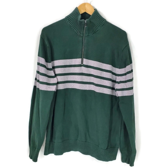 GAP Factory Other - Gap Men’s 1/4 Zip Pullover Rugby Knit Cotton Striped Sweater Size XXL
